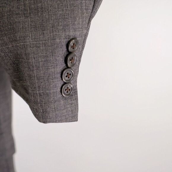 Jos A Bank Brown Tweed‎ Wool Bamboo Birdseye 42R Sport Coat 2 Button - Picture 3 of 14